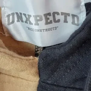 UNXPECTED Shirts Unxpectd Puppet Split Hoodie Brown And Black